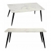 Centre Table White Black Marble Metal Melamin MDF Wood 60 x 110 x 45 cm