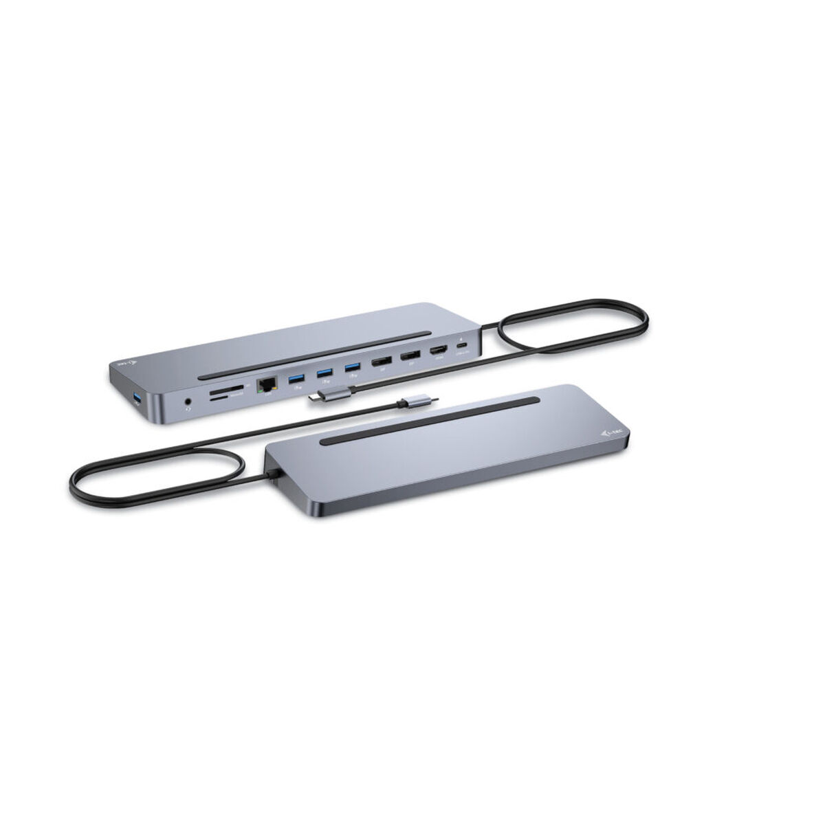 Hub USB-C i-Tec C31FLAT2PDPRO Silberfarben