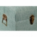 Banchetă DKD Home Decor   Metal Poliester Bleumarin Lemn MDF (81 x 41 x 52 cm)