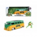 Playset Teenage Mutant Ninja Turtles Leonardo & 1962 Volkswagen Bus 2 Kappaletta