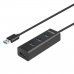 Hub USB 4 Poorten Unitek Y-3089 Zwart