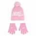 Bonnet et gants Nike Swoosh Rose