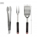 Barbecue Utensils Set Aktive 3 Pieces Barbecue Stainless steel 9 x 41 x 5 cm (4 Units)