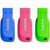 Pendrive SanDisk SDCZ50C-016G-B46T Azul Rosa Verde 16 GB (3 Unidades)
