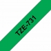Cinta laminada para máquinas rotuladoras Brother TZE-731 Preto/Verde 12 mm