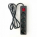 4-socket plugboard with power switch 3GO REG4 3500W Black