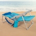 Scaun de plajă Aktive Pliabil Albastru 53 x 80 x 58 cm (2 Unități)