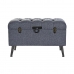 Storage chest with seat DKD Home Decor Blue Metal Polyester MDF (81 x 42 x 52 cm)