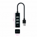 Hub USB NANOCABLE 10.16.4404 Nero
