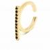 Дамски пръстен Shabama Manhattan Месинг със златен кант Черен Регулируем