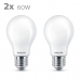 LED-lampe Philips Classic Standard 60 W Hvid E E27 (2700 K) (2 enheder)