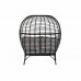 Садовое кресло DKD Home Decor Чёрный Бежевый синтетический ротанг Сталь (130 x 68 x 146 cm) (130 x 68 x 146 cm)
