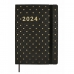 Diary Finocam Flexy Joy Dotts 2024 Black Golden A5 14,8 x 21 cm