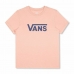 Women’s Short Sleeve T-Shirt Vans Drop V SS Crew-B W Peach Salmon