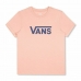 Women’s Short Sleeve T-Shirt Vans Drop V SS Crew-B W Peach Salmon