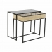 2 mažų staliukų rinkinys DKD Home Decor Metalinis Rotangas (60 x 30 x 50 cm)