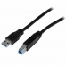 Kabel USB A naar USB B Startech USB3CAB1M            Zwart