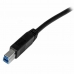 Kabel USB A u USB B Startech USB3CAB1M            Crna