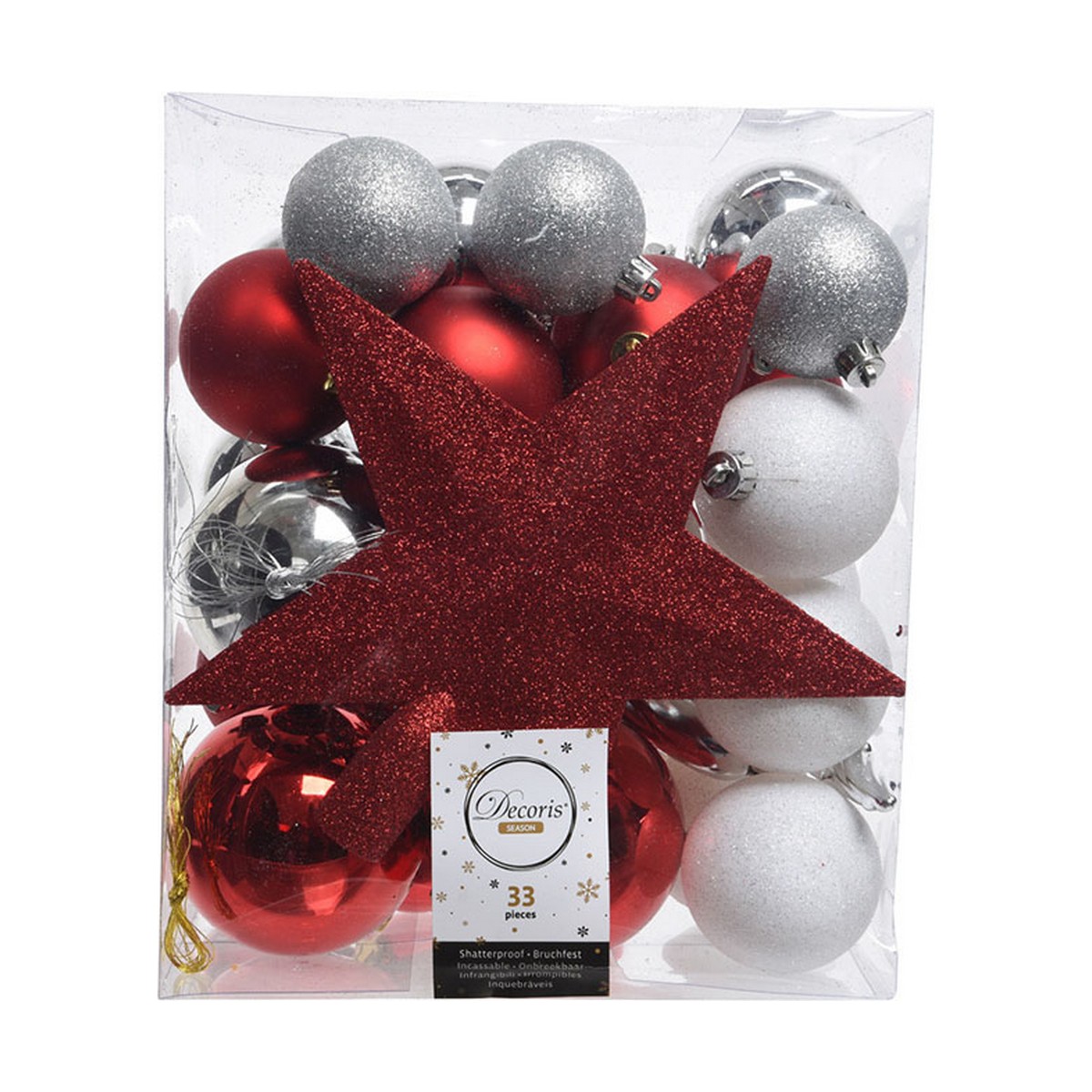 Julekuler Decoris Rojo/Blanco 33 Deler