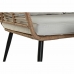 Bord med 3 lænestole DKD Home Decor Krystal Sort Beige Brun Polyester syntetisk spanskrør Stål (137 x 72 x 72 cm)  