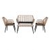 Asztal szett 3 fotellel DKD Home Decor 124 x 75 x 85,5 cm 120 x 65 x 89 cm