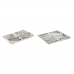 Asztalterítő és szalvéták DKD Home Decor 2 egység 150 x 150 x 0,5 cm Bézs szín Fehér Világos barna