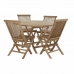 Bordsgrupp med 4 stolar DKD Home Decor Teak (120 cm) (5 pcs) (120 x 120 x 75 cm)