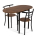 Комплект от маса с 4 стола DKD Home Decor Кафяв Черен Метал Дървен MDF 121 x 55 x 78 cm