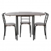 Table set with 4 chairs DKD Home Decor Brown Black Metal MDF Wood 121 x 55 x 78 cm