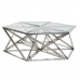 Tavolino da Caffè DKD Home Decor Argentato Cristallo Acciaio Plastica 137,5 x 120,5 x 46 cm
