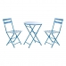 Ensemble Table + 2 Chaises DKD Home Decor MB-166634 Bleu 80 cm 60 x 60 x 70 cm (3 pcs)