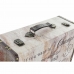 Dekoratiivsete karpide komplekt DKD Home Decor Armastus Kangas Puit (3 pcs)