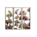 Полотно DKD Home Decor 3 Предметы Тропический Лист растения (122 x 3 x 122 cm)