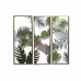 Canvas DKD Home Decor 3 Onderdelen Tropisch Blad van een plant (122 x 3 x 122 cm)