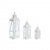 Lampioni DKD Home Decor 22 x 22 x 75 cm Cristallo Metallo Bianco Shabby Chic