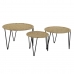 Zestaw 3 stołów DKD Home Decor Brązowy Czarny Naturalny 62 x 62 x 40 cm 62 x 62 x 40,5 cm