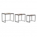 Set od tri stolice DKD Home Decor Rumena Crna Roza zlatan 60 x 40 x 50 cm