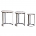 Set of 3 tables Home ESPRIT Valkoinen Hopeinen 45 x 45 x 56 cm