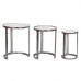 Set of 3 tables Home ESPRIT White Silver 45 x 45 x 56 cm