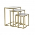 3 laua komplekt DKD Home Decor Valge Kuldne 50 x 35 x 60 cm