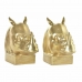Boekensteun DKD Home Decor Rinoceronte Dourado Resina Colonial 15 x 7,5 x 14,5 cm