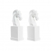 Bookend DKD Home Decor Chess White Resin Horse 10 x 7 x 24 cm