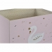 Ozdobná krabica DKD Home Decor Viacfarebná Prírodná Svetlo ružová Drevo Labuť 39 x 26 x 31 cm