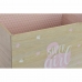 Διακοσμητικό κουτί DKD Home Decor Πολύχρωμο Φυσικό Ανοιχτό Ροζ Ξύλο Κεραμική Πηλός 39 x 26 x 31 cm