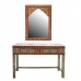 Konzol DKD Home Decor Többszínű Mangófa Tükör 117 x 40 x 76 cm