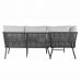 Sofá de Jardín DKD Home Decor Negro Metal Aluminio Cuerda 30 x 40 cm 192 x 163 x 86 cm  