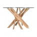 Обеденный стол DKD Home Decor Коричневый Прозрачный Стеклянный Oрех 120 x 120 x 76 cm