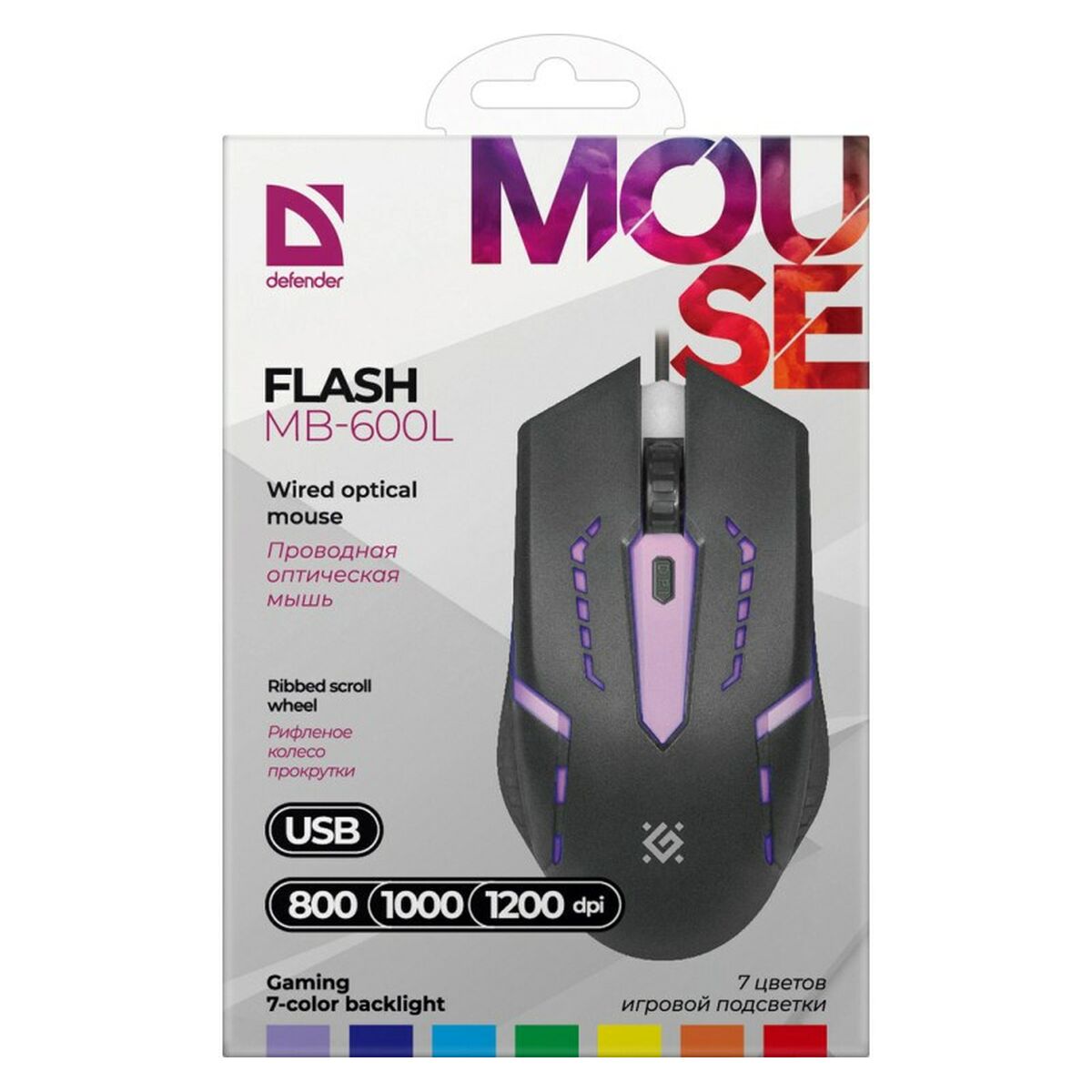 Optisk mus Defender FLASH MB-600L Sort