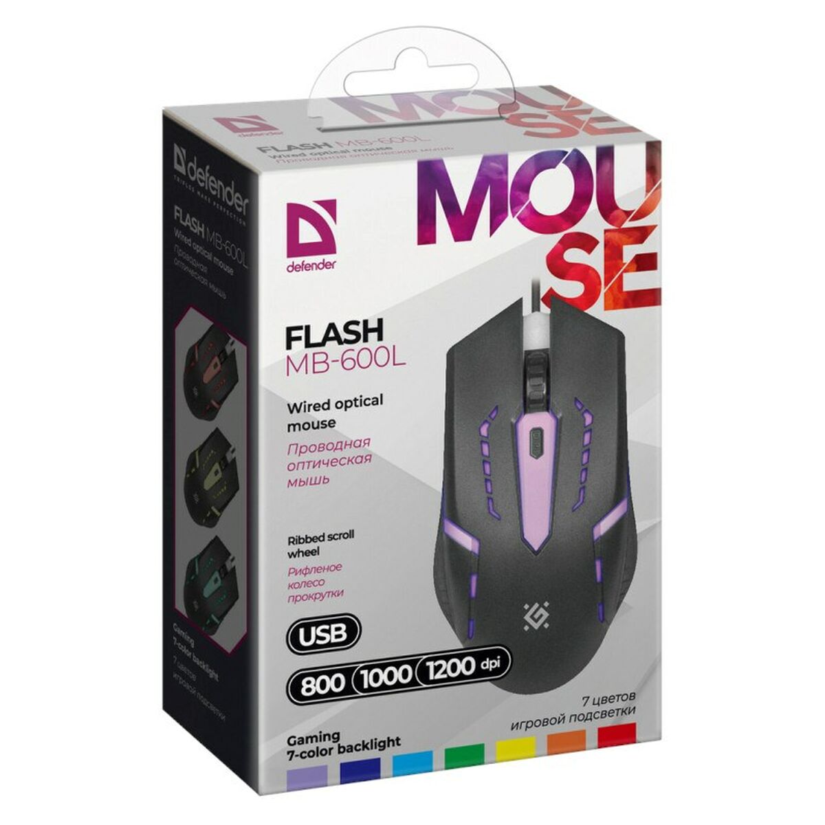 Optisk mus Defender FLASH MB-600L Sort