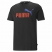 Heren-T-Shirt met Korte Mouwen Puma Essentials + 2 Col Logo Zwart